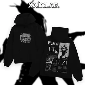 29Lab. Uziii Double Side Heavy Cotton Graphic Tee Vintage Rap Shirt Hiphop Streetwear Clothing Gift For Music Lovers Breathable Printing