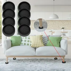 8 pieces of furniture anti slip pads, floor protectors, circular rubber furniture pads, suitable for sofas, chairs, desks, tables, dressing tables, pianos, beds Home