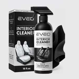 EVEO Tesla Interior Cleaner Spray Kit 16 oz Safe for White & Black Vegan Leather pH Balanced Formula with Microfiber Cloth