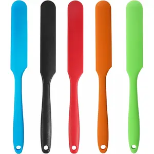 5pc Silicone Spatula, Cream Scraper, Macaron-Colored Cake Smoother, Bread Jam Knife, Mixing Spatula, Non-Stick Baking Tool, Food-Grade Material, High-Temperature Resistant, Multiple Color Options