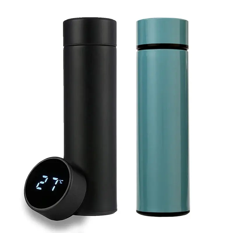 Leeseph Smart Vacuum Insulated Thermos Bottle with LED Temperature Display – 500ml / 17oz | Stainless Steel Travel Mug with Tea Infuser
