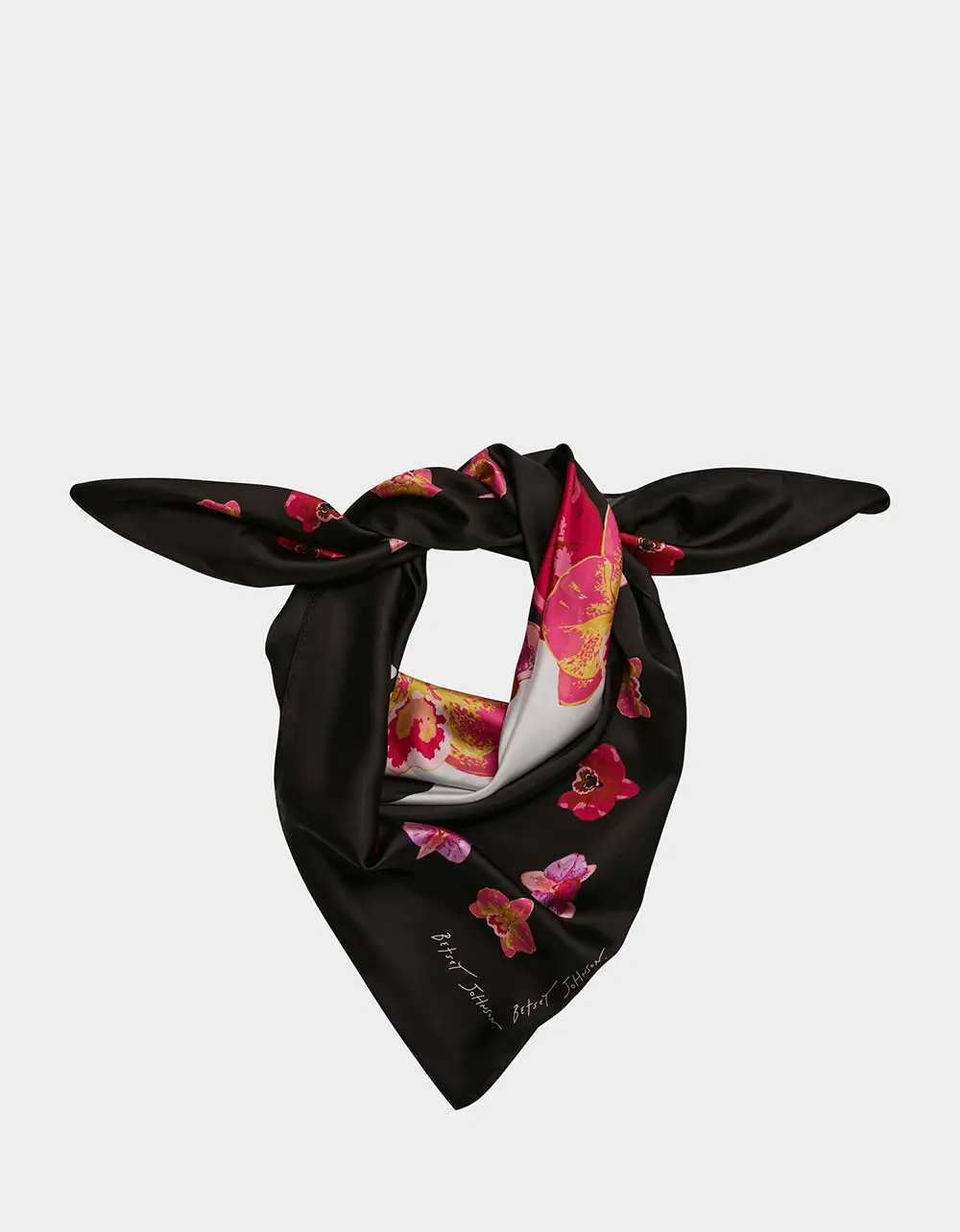 FLORAL SKULL SQUARE 35" X 35" SCARF BLACK