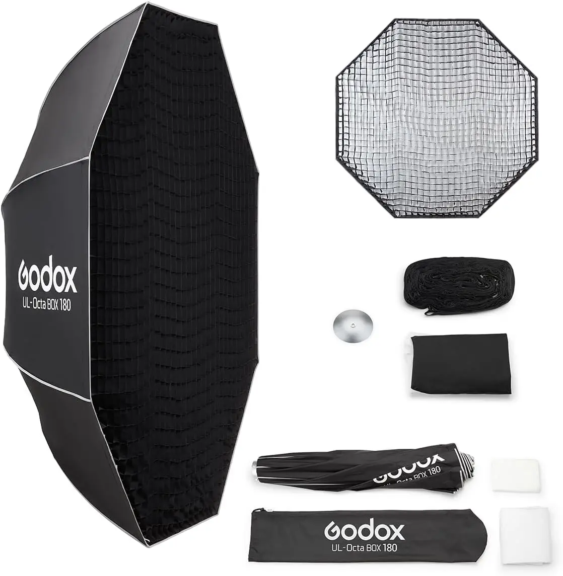 Godox Softbox UL Octa90 35.4"/90cm Octagonal Softbox, Quick Release Umbrella Design Bowens Mount with Diffusers, Grid & Deflector Plate, for Studio & Video Lighting