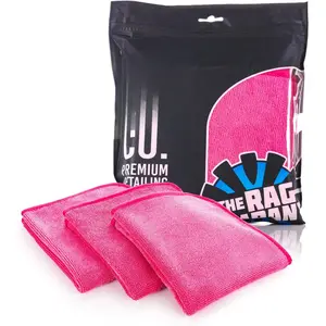 -  FTW Microfiber Cleaning Towels for Glass, Windows, Mirrors, Polished Surfaces - Streak-Free, Scratchless, 16" x16", Pink, 3-Pack