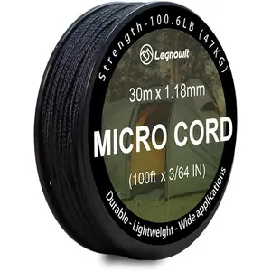 Micro Paracord, 1.18mm x 100ft Thin Mini Utility Braided Small Paracord for Crafting, DIY Project, Camping and More