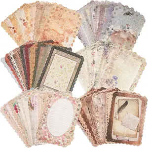 60 Sheets Lace Edged Scrapbook Stationery Paper Assorted Set - 6 Pack Vintage Paper for Letter Writing Scrapbooking Embellishments Planner Bullet Junk Journal Supplies Collage Background 4.9x6.9 Inch - Home Improvement.