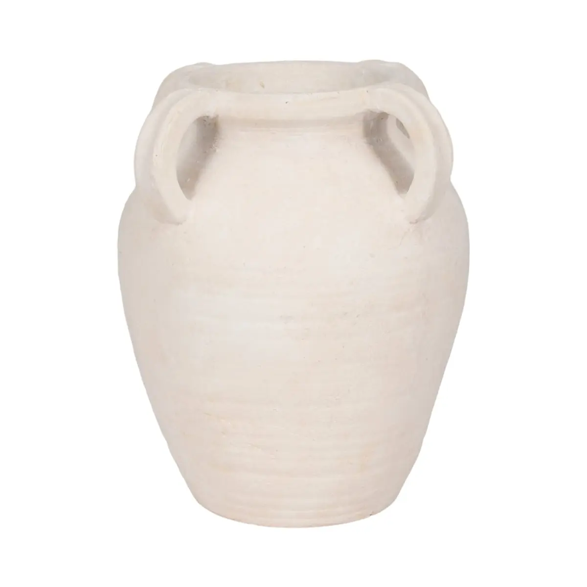 212 MAIN 12 in. White Multi-Handle Jug-Shape Pottery Decorative Flower Vase - Wall-Mount Home Supplies, Room Decor, Vase & Fillers, Flower Vases