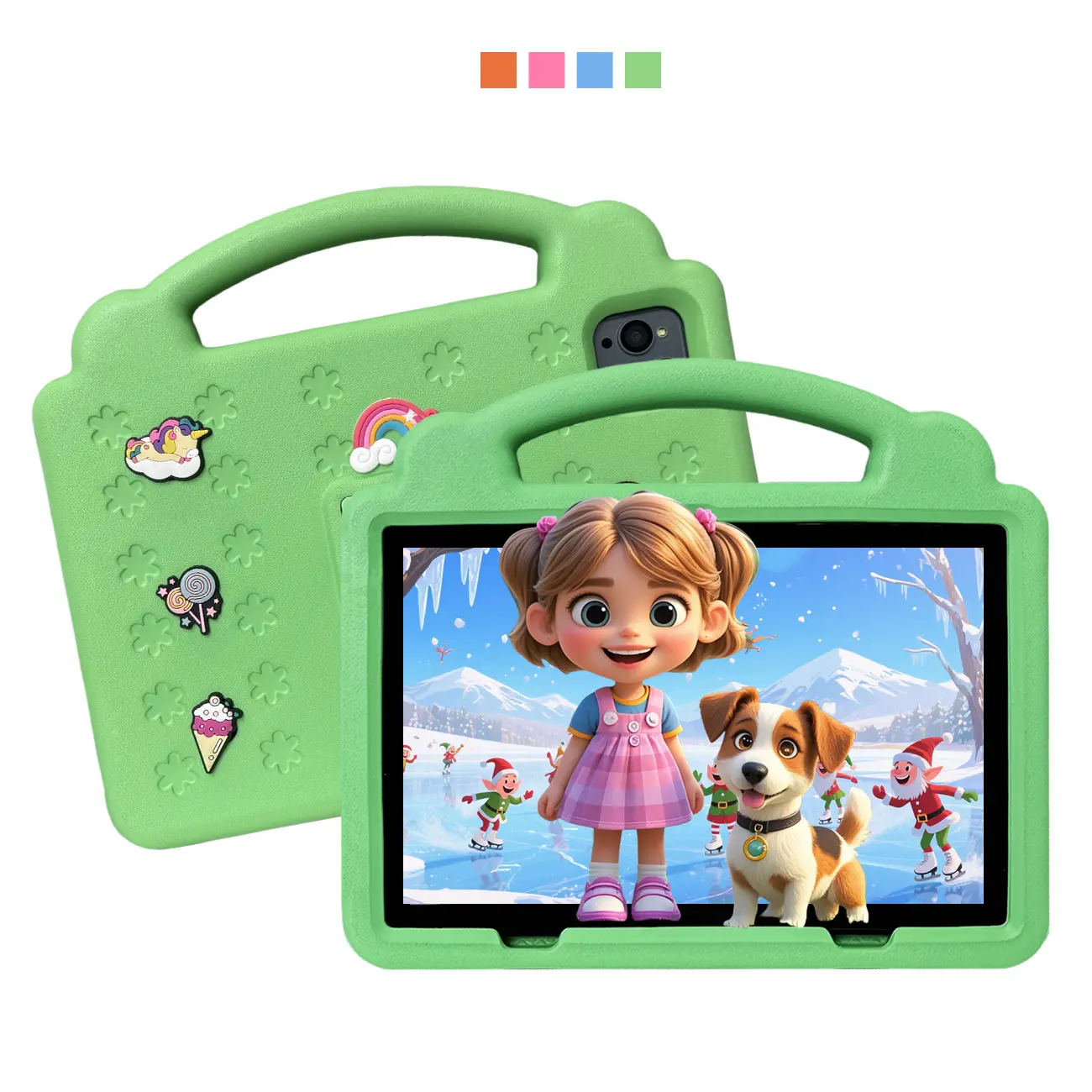 10.1 inch Screen Android Tablet with SIM Calling, Parental Control, Holiday Gift Idea Designed for learning and gaming, it features parental controls, dual cameras, a shock-resistant case, perfect for education and play