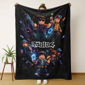 Roblox Theme Soft Flannel Blanket, Comfortable Sofa Throw for Bedroom Living Room Office Car, Perfect Gift for Men Women Youth Kids Applies to Super soft  decorative sofa/sofa/bedroom Suitable as a gift sizes 60*80,30*40(baby ),40*50(kids),50*60
