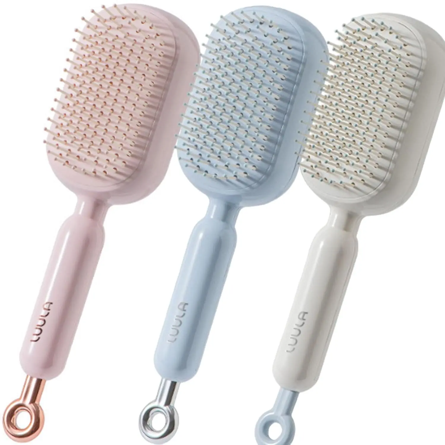Self Cleaning Hair Brush, 1/2/3PCS Retractable Hair Brush with Massage Bristles, Retractable Cushion Massage Comb for Wet & Dry Hair, Anti-Static Hair Brush for All Hair Types, Soft Bristles, Detangling Hairbrush, Detangler Brush, Hair Care Comb