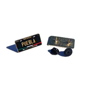 Pin Puebla Car Plate Pin For Caps Clothing Enamel Badge Pin PUE Mexico Pin mexican pin