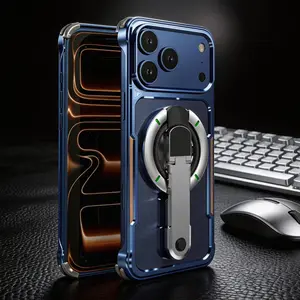 for iPhone 17 Pro Max Drop Triple Protection Phone Case Ultra-Durable Aluminum Alloy Shockproof Premium metal frame, ultra-strong magnetic ring, adjustable kickstand. Perfect for hands-free viewing, editing, and gamin