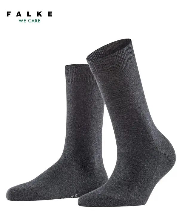Men's Plain Sneaker Socks in Sustainable Cotton Blend - Anthracite Melange with Reinforced Zones, Cold Water Wash, Polyamide, Falke Family, Socks Pairs, Cold Wash, Casual Wear, Menswear, Solid, Elasticity