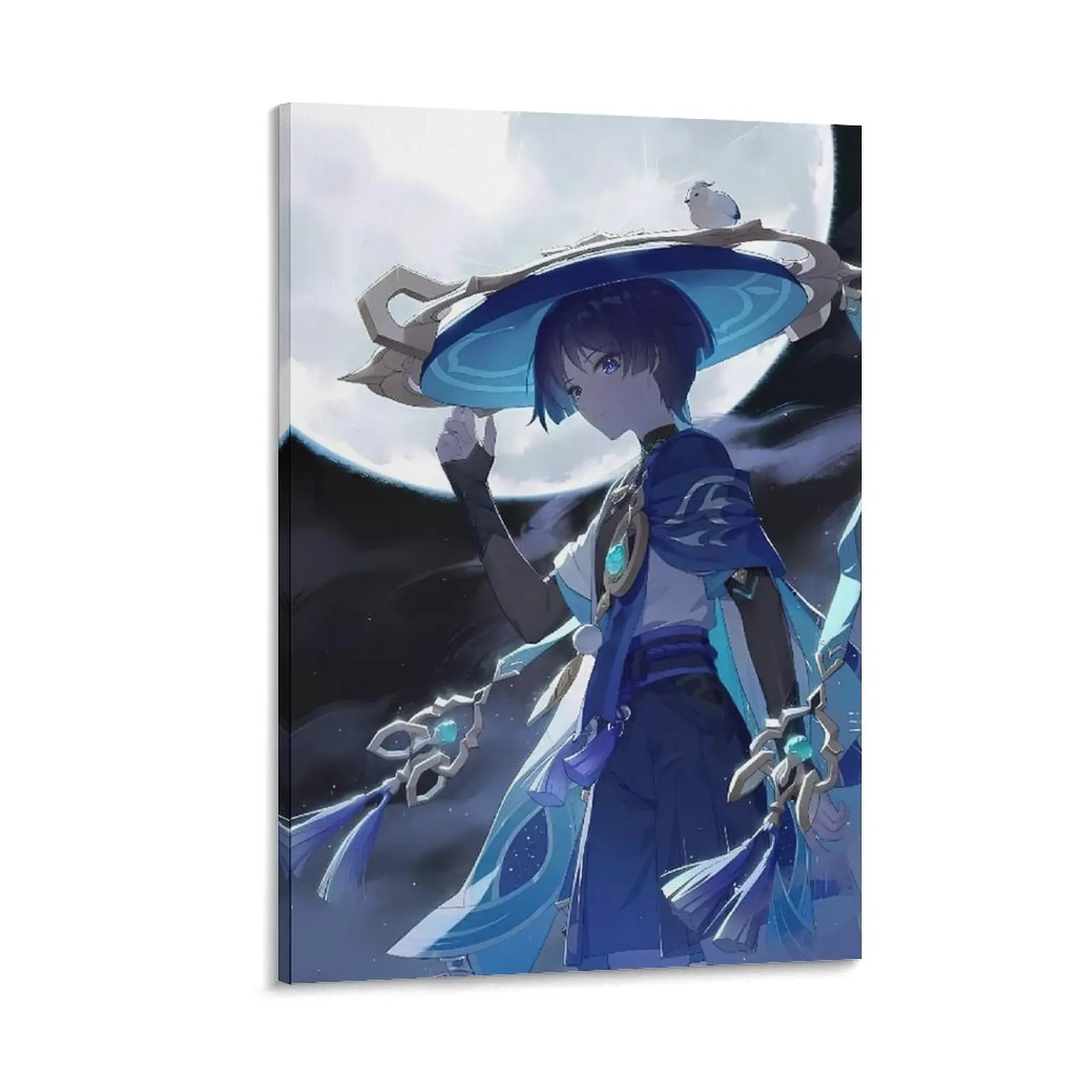 Genshin Impact Scaramouche Artistic Canvas Wall Art Print - Painting for Living Room, Anime Room Decor, Ideal Anime Gift Ideas for Fans (Home Decor for Bedroom-Office Spaces)