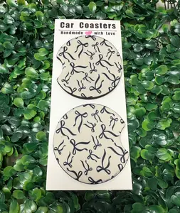 Elegant Bows Car Cup Coasters Elegant Bows Car Cup Coasters
