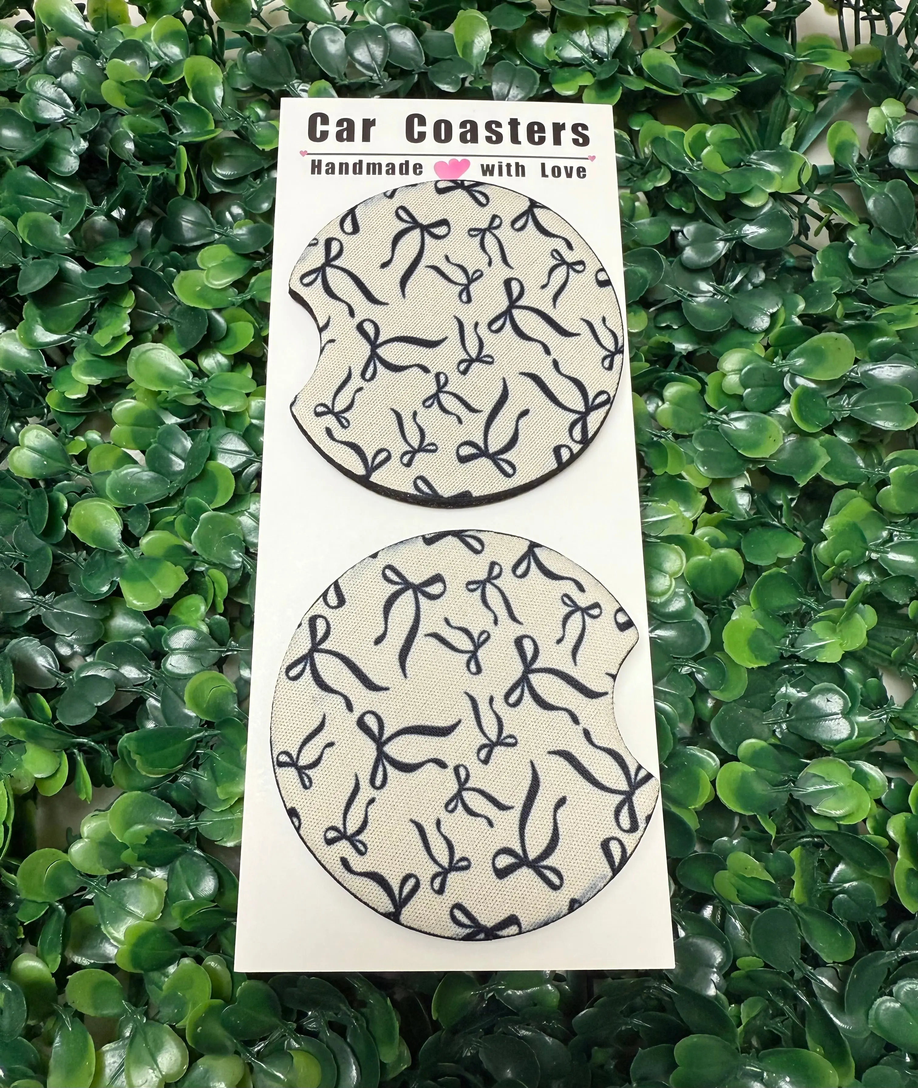 Elegant Bows Car Cup Coasters