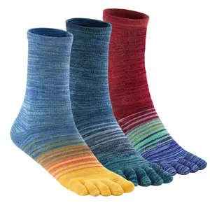 Unisex Toe Socks Colorful Crew Running Socks Breathable Comfortable Cotton Five Finger Socks (3-6 Pairs) casual comfy seamless multipack knit letter print crew  ladies print crew chunky solid crew sock