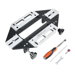 VEVOR Door Hinge Jig, Summervibes,Summervibes, Aluminum Alloy Woodworking Hole Opener, Slotting Locator, Flexible Wooden Door Hinge Hole Guide, Hinge Template Jig for Door Hinge Groove and Door Lock Installation