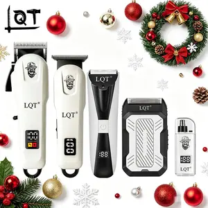 LQT 5-in-1 Professional Hair Clipper Set for Men Cordless Barber Kit with LED Display Beard Trimmer Shaver Nose Trimmer Complete Grooming Tools for Home Barbershop Christmas Limited Edition sufficient battery life tiktokshopspringglowup