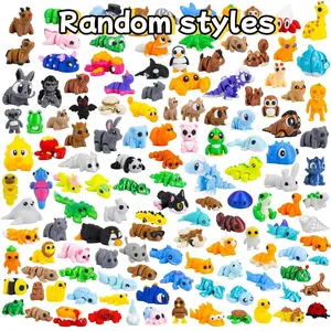 Secret Animal Dolls Set, Randomly Selected Unique 3D Printed Animals, Multi-Color Flexible Jointed Toys, Portable Size, Party Gifts, Classroom Rewards, Perfect Gift