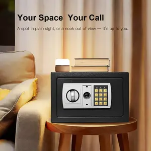 Dual Lock Security Safe Box with Electronic Password & Key, Anti-Theft Safe for Home Office Dorm Cash Money Document Storage bill slot piggy bank cash coin