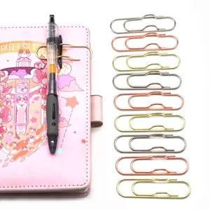 10/20 Pieces Random Color Metal Fixed Pen Clip, Paper Clip with Pen Buckle, Diary Accessories Stationery Accessories, Multifunctional Paper Clip, Suitable for Home and school, Binder Clip