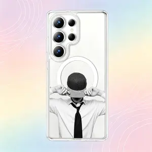 Retro-Style Magnetic Protective Smartphone Case, Cellphone Casing & Cover, K-Pop Boy Band Themed Phone Accessories with Black and White Artistic Design for ARMYs, Compatible with All Samsung Models