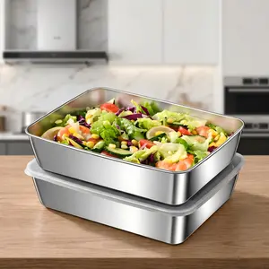 Stainless Steel Food Storage Set (6 PC) - Stain-Proof, Odor-Free Meal Prep Containers