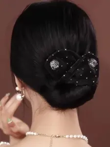 Fashion Hair Accessories: Sparkling Rhinestone Twisted Hair Clips for Women, Vintage Low Bun Updo Hairstyle, Perfect Gift for Valentine's Day