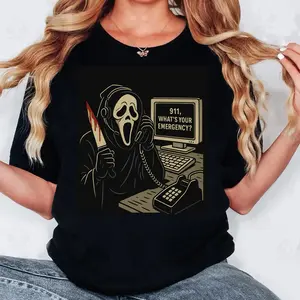 Ghost.face 9-1-1 Dispatcher Halloween T-shirt, Scaryy Call Shirt, Halloween Tees