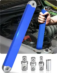 Upgraded Impact Ready Offset Extension Wrench, Tight Reach Extension Wrench Set with 1/2" 1/4" and 3/8" Square Drive Adapters，Universal Extensions Wrench for Small Place Reach Fasteners