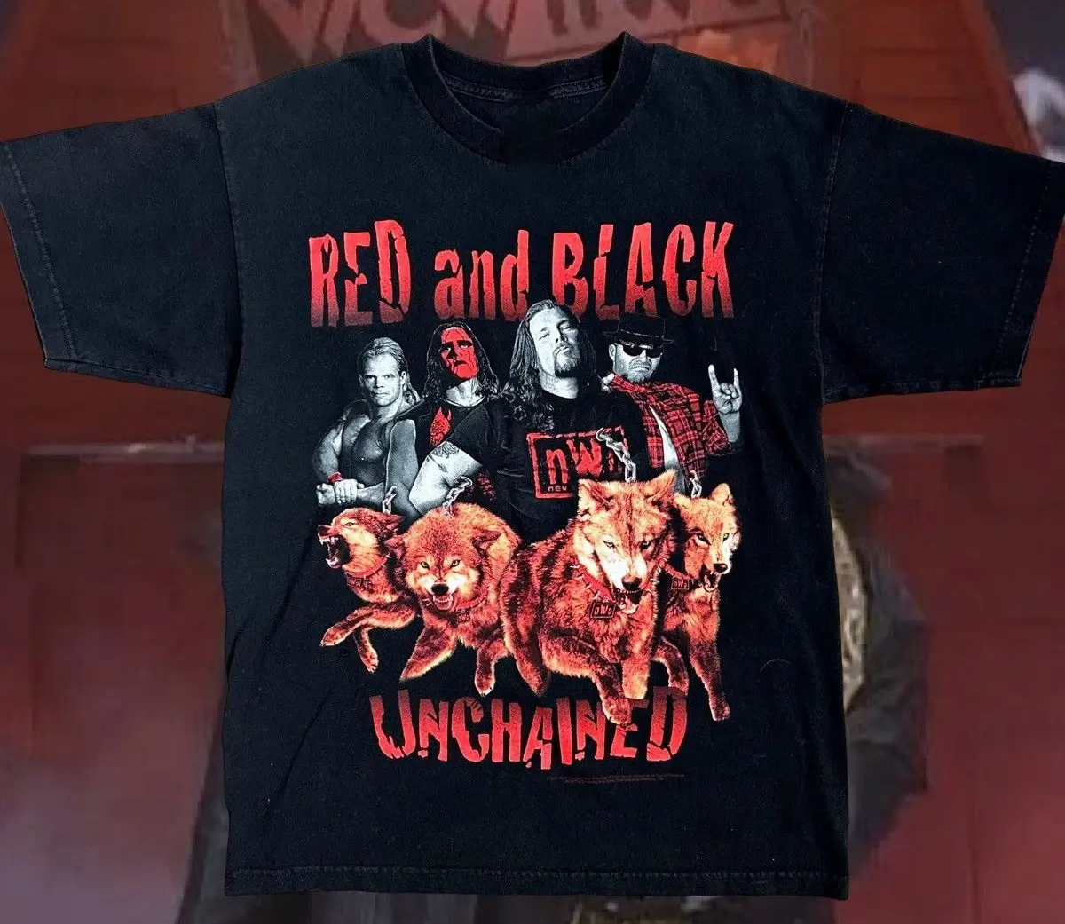 90s NWO WCW Red Black Unchained Sting WWE Wrestling Tee Shirt Reprint