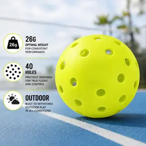 5PCS Outdoor Pickleball Balls Set, 40 Hole Durable TPE Pickleballs for Beginners & Pros, Multi Color Training Practice Balls for Indoor Outdoor Court Games, TikTok Trending Sports Accessories