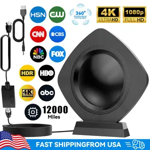 TV Antenna – Premium Indoor 4K HDTV Digital Antenna for Smart TVs with High-Gain, 360° Signal Amplifier, Long Range Reception Magnetic Base, Easy Indoor Installation for Apartments, Bedrooms, Living Rooms, Outdoorfun RV TV Antenna, TikTokShopBlackFriday