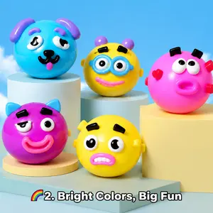 Dog Face Swap Squishy Slow Rising Squeeze Ball, TPR Soft Rubber Puppy Face Changing Fidget Toy, Cute Sensory Decompression Squishies, Portable Stress & Anxiety Relief Squeeze Toy for Kids Teens Adults sqishies rare