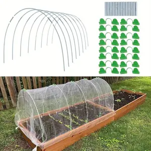 61pcs Garden Clamps for DIY Growth Tunnel, Rust-Resistant Glass Fiber Supports, Plant Beds, Shade Cloth, Arrangement Cover, DIY Plant Stakes, Garden Arch Trellis, DIY Garden Kit, Plant Trellis Outdoor