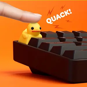 Resin Stress-Relief Little Fat Duck Keycap, Little Yellow Duck Cross-Axis Mechanical Keyboard Keycap, Single Cute Keycap