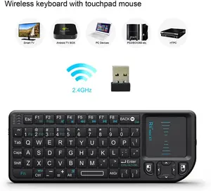 Rii X1 Mini Wireless Keyboard with Touchpad mouse Combo Portable Rechargeable Keyboard,2.4G Connection,Keyboard for PC,Smart TV