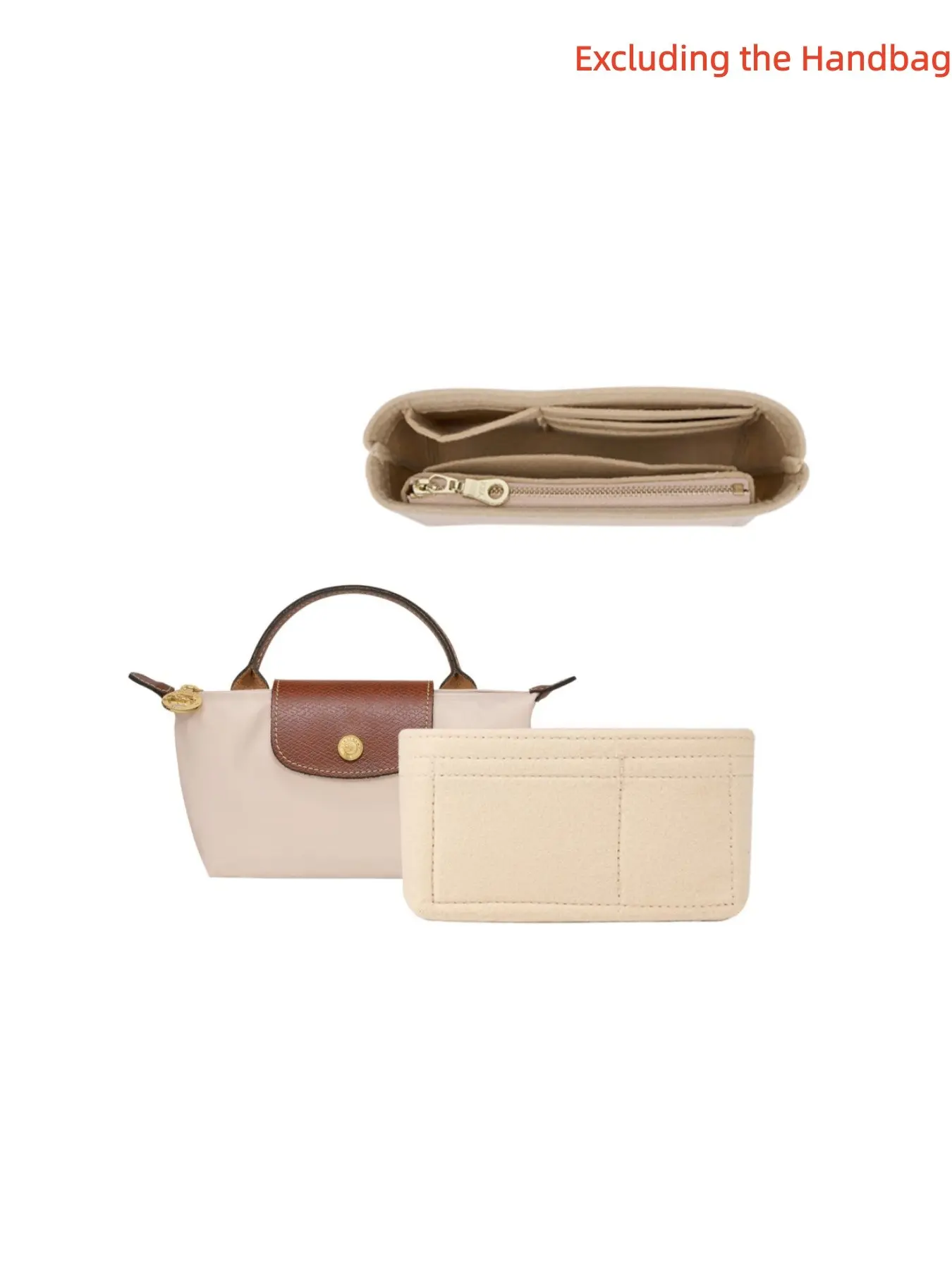 Mini Storage Bag for Long Champ Handbag, Ultimate Mini Lining Organizer, Elegant Small Pouch with Divided Compartments, Portable Zipper Organizer, Zipper Pocket, Bag Organizer Pouches, Liner Bag, Organizer Bags
