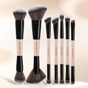 MAANGE 3pcs/4pcs Dual-Ended Makeup Brushes, Soft Cosmetic Brushes, Makeup Brush Kit, Foundation Brush Blush Brush Contour Brush Eye Shadow Brush Eyebrow Brush Versatile Durable Cosmetic Tools, Perfect for Blending Contouring