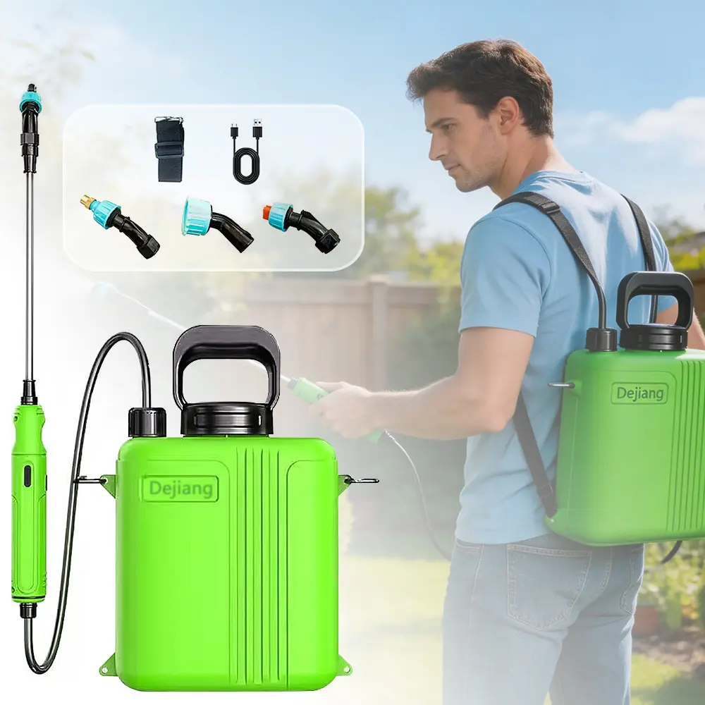 1.35 Gallon Rechargeable Battery Powered Sprayer, 2-Speed Electric Garden Sprayer with Telescopic Wand & 3 Nozzles, High-Pressure Weed Sprayer Kit for Lawn, Yard, Pest Control