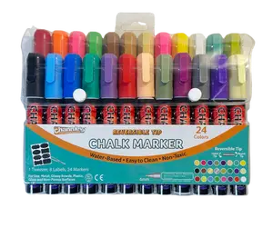 Channie’s Liquid Chalk Markers - 24 Bold Colors for Chalkboards, Glass, Mirrors & Windows - Create Beautiful Projects with Easy Application