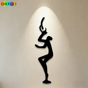 1pc Dancing Figure Metal Wall Art, Dynamic Dancing Statue Mural, Ideal Gift for New Year, Christmas, Art Decor Enthusiasts,  Metal Wall Decor Wall Sculptures, Perfect for Living Room Wall & Garden Fence Wall, Eye-Catching Home & Outdoor Decor