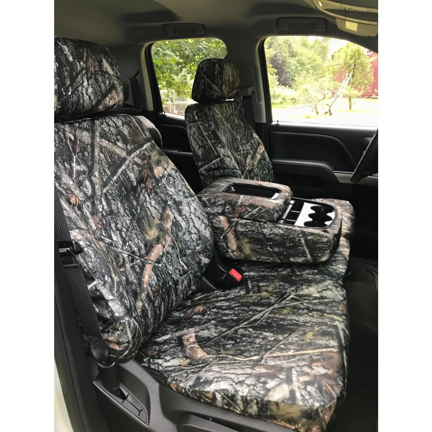 Endura Waterproof Camo & Hidden Camo Car Front Seat Cover (C1143-NCLC) - Seat Protector, Fits 2014-2019 & 2020 Classic Chevrolet Silverado, GMC Sierra 40/20/40 Split Bench with Open Console