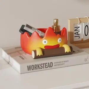 Cartoon Storage Tray, Flame Entryway Key Holder, Student Desk Decorative Display Piece, Cute Organizer for Home & Office, Desk Tidy, Office Desk Accessories