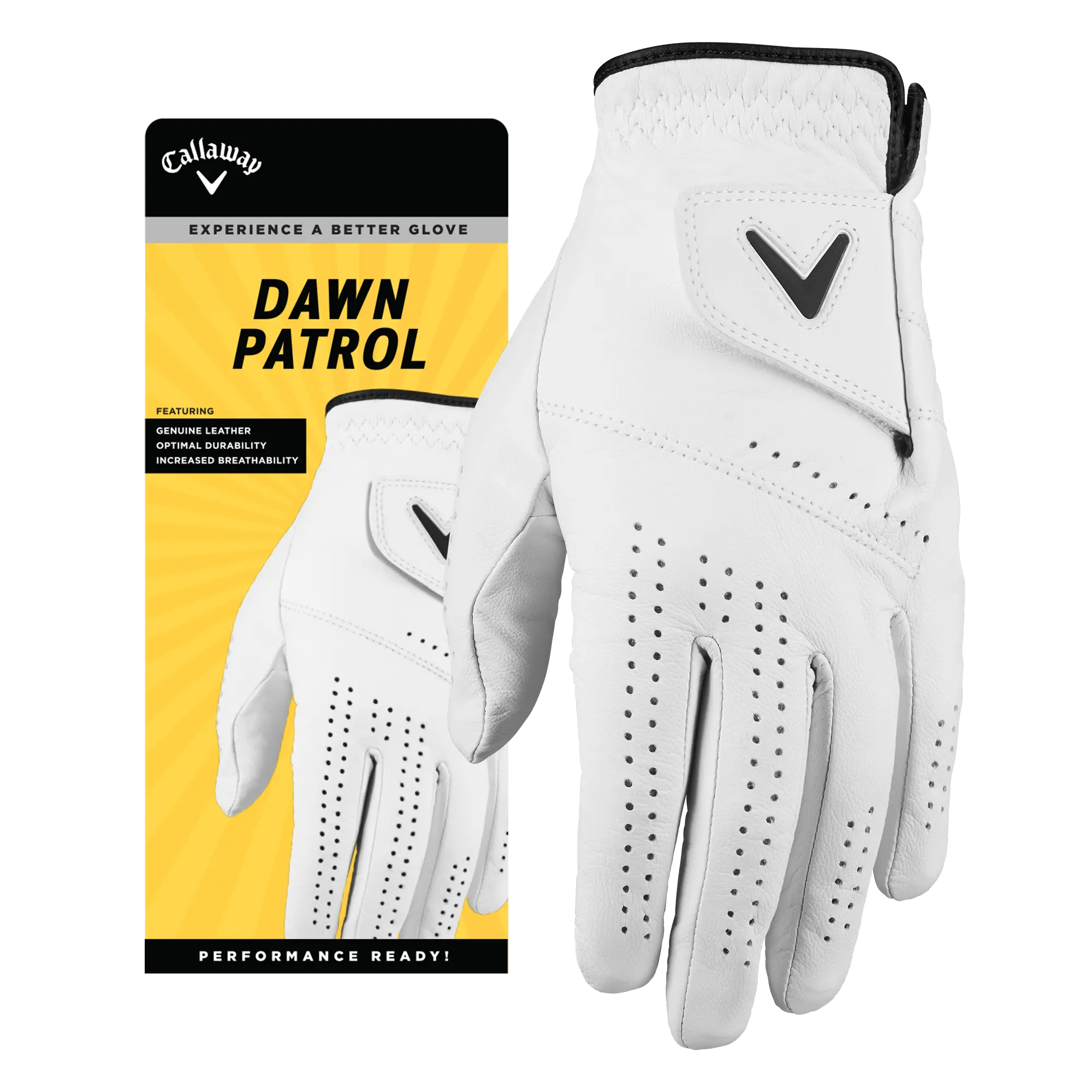 Callaway Golf Men's Dawn Patrol Golf Glove in White | Size: Cadet Large