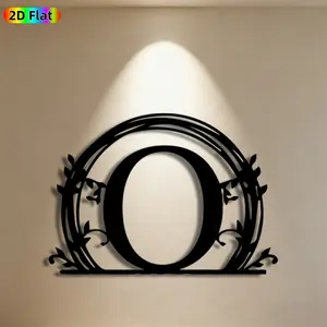 1pc Monogram O Metal Wall Art, Elegant Monogram Statue Mural, Ideal Gift for New Year, Easter, Monogram & Vine Decor Enthusiasts,  Metal Wall Decor Wall Sculptures, Perfect for Home Wall & Garden Fence, Perfect for Personalized Space Enthusiasts