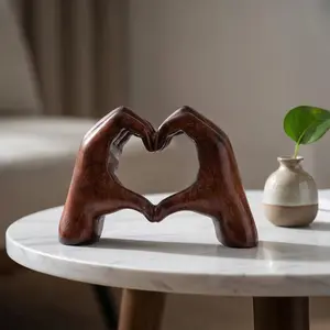 Heart-Shaped Wooden Resin Ornament, Creative Living Room Window Sill Decor, Perfect Gift for Couples, Ideal Birthday Present