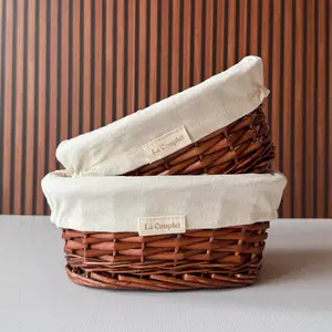 Handmade Oval Sourdough Proofing Basket: Bonnet & Brush Included, 9 inches.