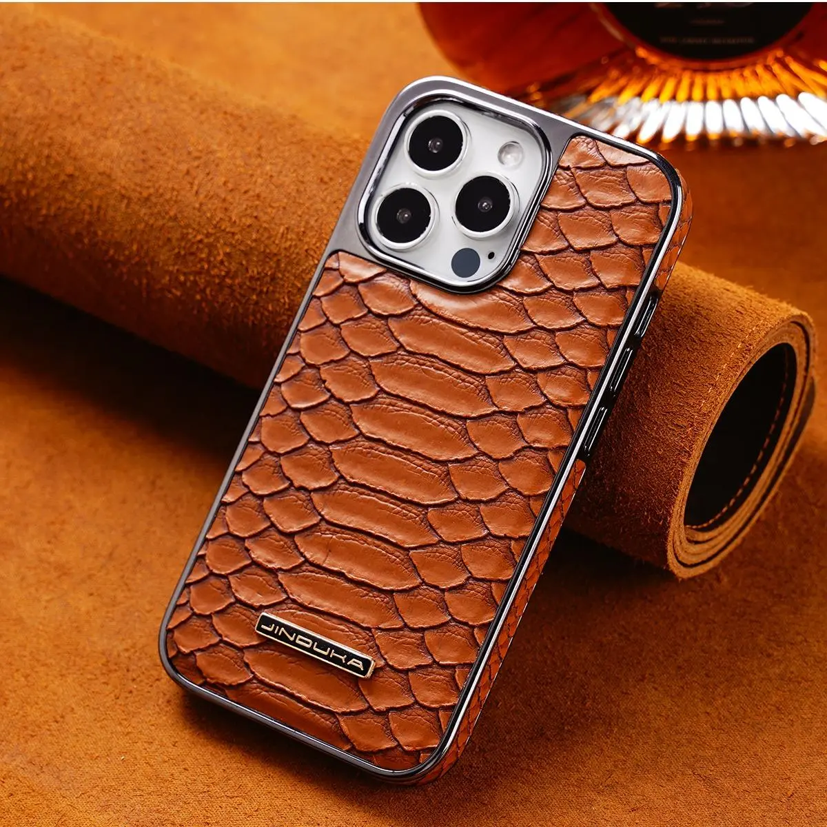 Snakeskin Pattern Business Style Phone Case, 1 Count Anti-drop Durable Cellphone Protective Case, Shockproof Mobile Phone Cover for iPhone 17 16Pro Max 15 14Plus 13 12 Pro Max Plus Air Smartphone Accessories